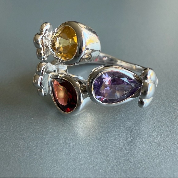 🎊 Multi Gemstones Confetti Sterling Silver Rings 💍 ASK FOR PRICES ‼️ - Picture 14 of 17